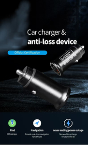 ที่ชาร์จโทรศัพท์มือถือ USB Type C ขนาด20วัตต์ได้รับการรับรองระบบ iOS มีช่องเสียบที่จุดบุหรี่ที่จุดบุหรี่ตัวค้นหาตำแหน่ง GPS ติดตามรถค้นหาของฉัน