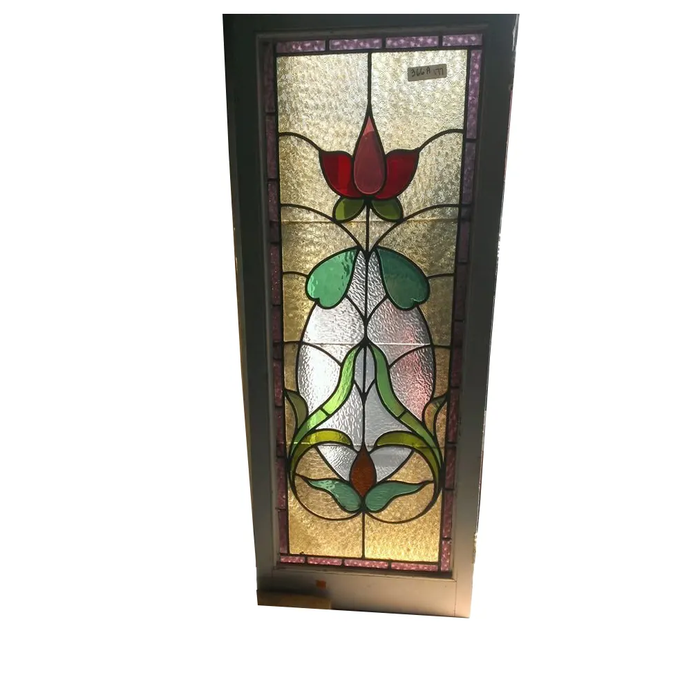 Con conexión fundido vidrieras panel para puerta de cristal de vidrio de arte