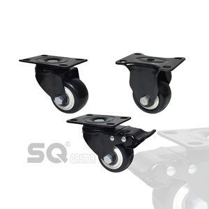 Großhandel Caster Hersteller 40mm/50mm 1,5 Zoll/2 Zoll Light Duty PVC/PU Caster mit abschließbarem Rattan Stuhl mit Rollen - Product Image 1