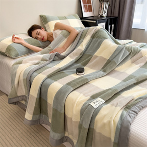 Văn phòng ngủ trưa <span class=keywords><strong>Comforter</strong></span> thiết lập hiện đại bốn mùa san hô Fleece chống bụi Mite 100% polyester sofa ném chăn dày - Product Image 4