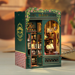 CuteBee New Style <strong>Mini</strong> <strong>Book</strong> Nook Owl Bookstore Use As Gifts 3D Wooden Puzzle - Product Image 2