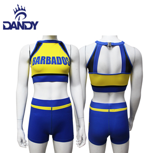 Toptan amigo uygulama dişli özel ışıltılı yüceltilmiş logo egzersiz eğitimi Cheer gençlik için Tops ve etekler - Product Image 2
