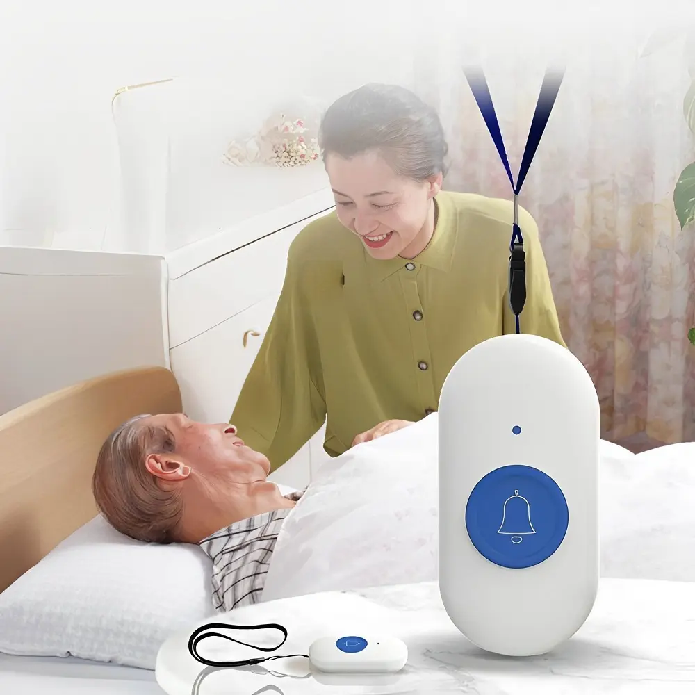 Nuevo buscapersonas con timbre inalámbrico portátil para ancianos, timbre de llamada de emergencia SOS para pacientes en el hogar, cuidador, botón de llamada, alarma de cama