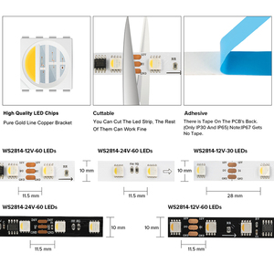 Unterstützung Programmierung RGBCW RGBWW 4 in1 Ähnliche SK6812 Ws2814 LED-Streifen 12V 24V adressierbar RGBW - Product Image 3
