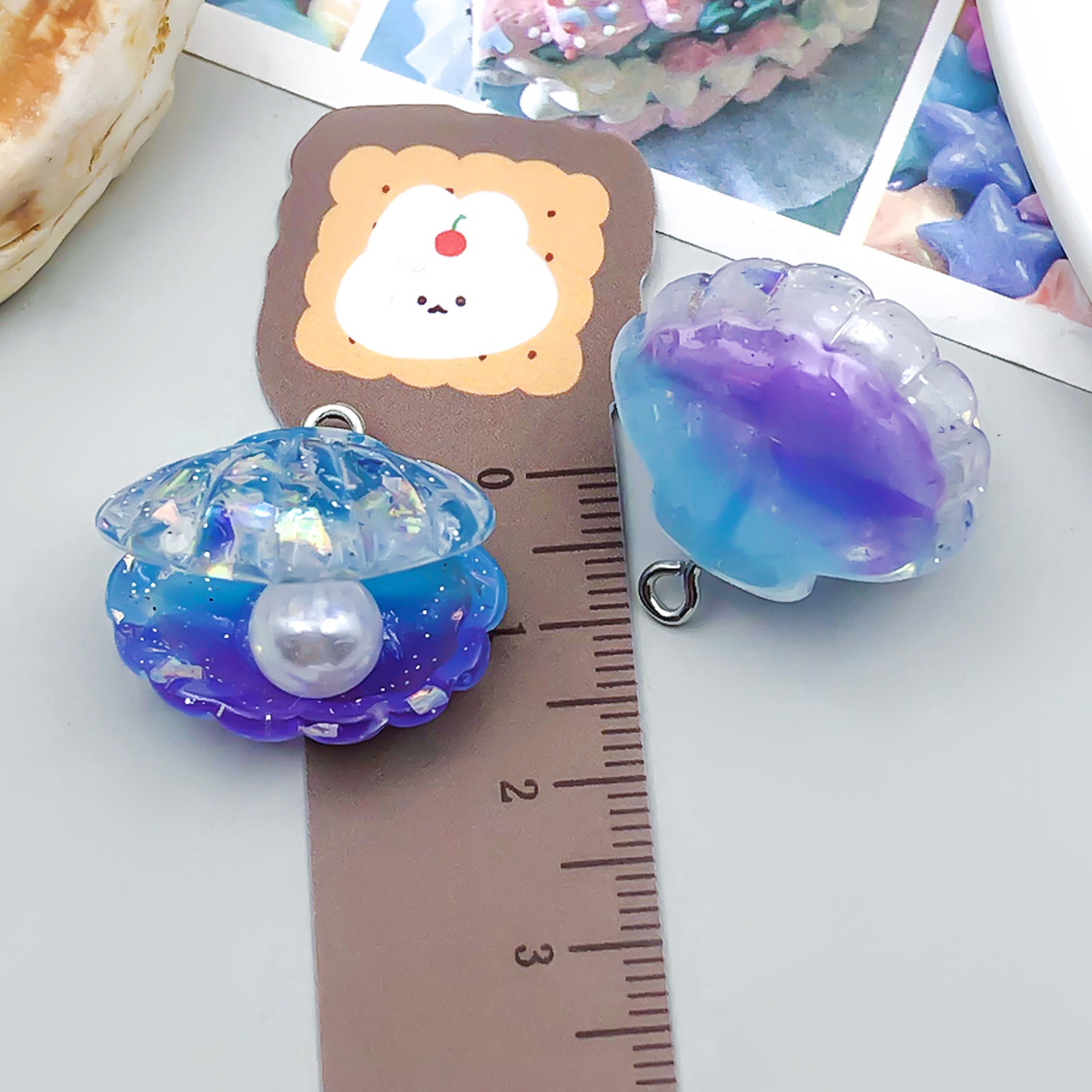 Purple Clear Iridescent Shell 22x24x17mm 3.5g-23830