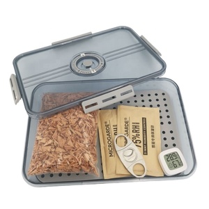 Wholesale Clear Plastic Cigar Tobacco Humidity Control Storage <strong>Humidor</strong> Box Case <strong>Set</strong> for 30 60 100 Cigars - Product Image 4