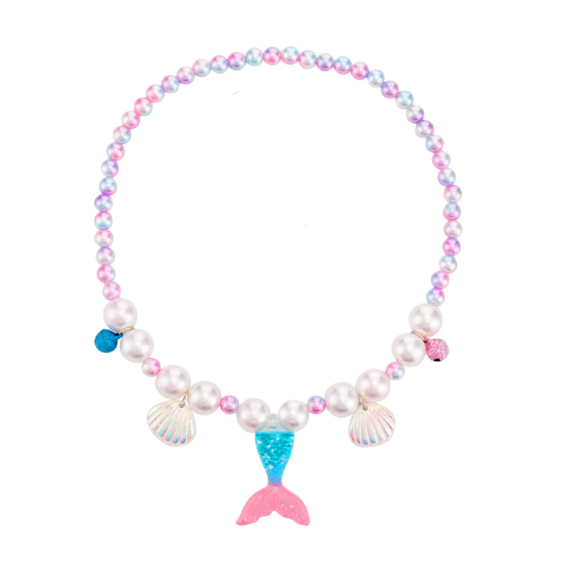 Collier simple bleu sirène