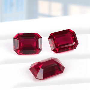 Piccione Starsgem rosso sangue rubino da laboratorio pietra ottagonale a forma di smeraldo taglio laboratorio coltivato rosso rubino gemma - Product Image 1