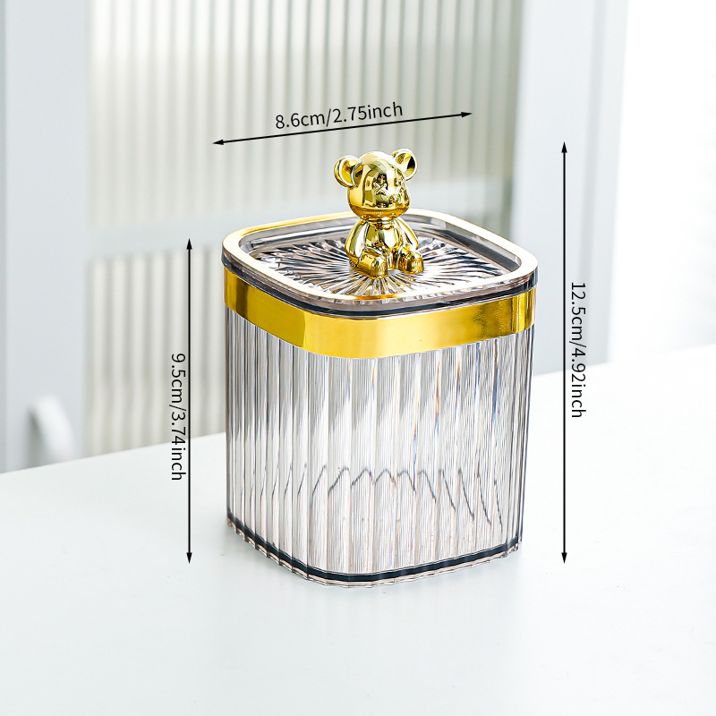 Golden Bear Ash Can with Gold Edges (Square and Round)