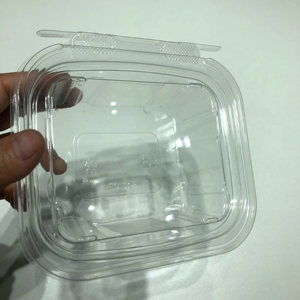 Wieder verwendbare klappbare Salats ch achtel in Lebensmittel qualität rechteckige Salats ch üsseln 12 Unzen Plastik behälter mit Deckel mit Ganzkörpern - Product Image 1