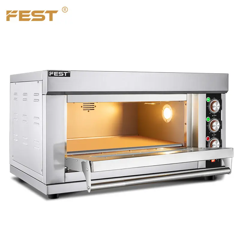 Oven Pemanggang & Oven Pizza Elektrik Bawaan 64L, Oven Masak Cepat Komersial