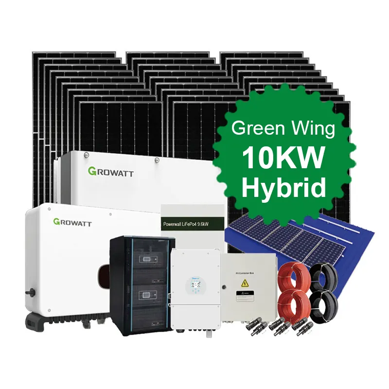 GREEN WING Offre Spéciale Home Système hybride de stockage d'énergie solaire 30kw 100kw système solaire pour la maison