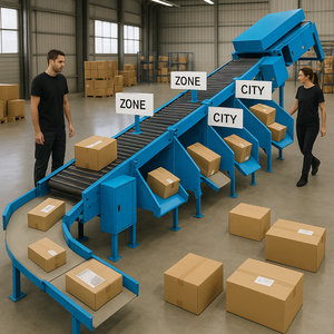 Máquina de cinta clasificadora de ruedas de alta velocidad estrecha CIMC Sistemas de clasificación de transportadores de rodillos motorizados resistentes - Product Image 5