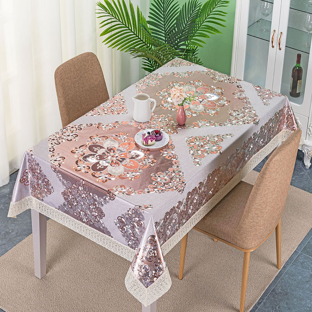 Easy Clean Lace Edge PVC Independent Table Cloth Sheet