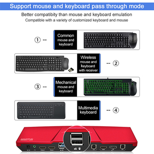 TESmart-Interruptor de entrada de alta calidad, 2HDMI + 2DP Salida 2HDMI KVM, doble Monitor, enchufe caliente 4k60Hz KVM