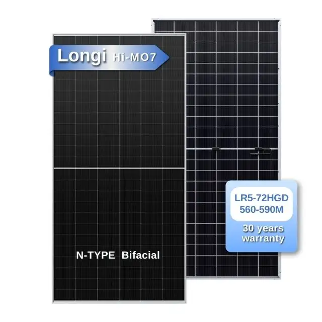 2023新しいスタイルのLongiソーラーパネルハーフセル535w 540w 545w 550w Tuv/ce認定の両面ソーラーパネル