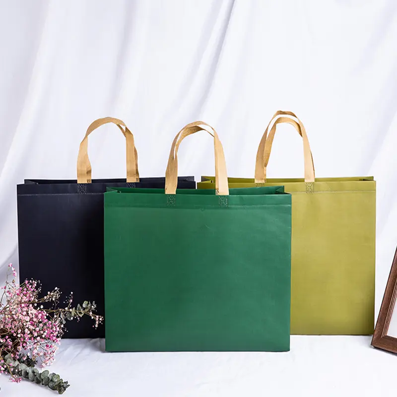 High Quality Customized Reusable Laminated Recyclable Grocery Non Woven Shopping Tote Bags