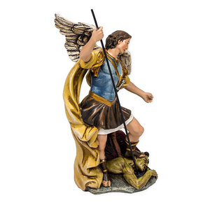 Inspirational Religious Resin St. Michael Archangel Defeating Satan Figurine Archangel StatueためHome Accent Decor