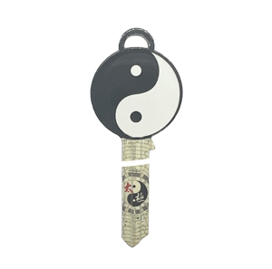 Toptan özel yapılmış pirinç anahtar Tai Chi desen tasarım kişiselleştirme için çeşitli renklerde boş anahtar - Product Image 1