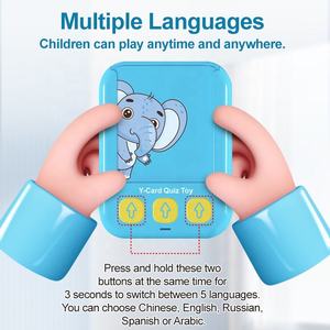 Pädagogische mehrsprachige englische Hand-Mini-Lernmaschine Erkenntnis Montessori-Sprech maschine mit 55 Karteikarten - Product Image 4