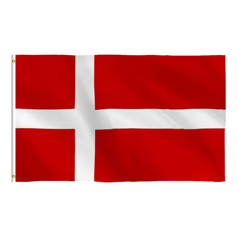 Nuoxin заказной флаг страны Danes полиэстер красный белый флаг Дания