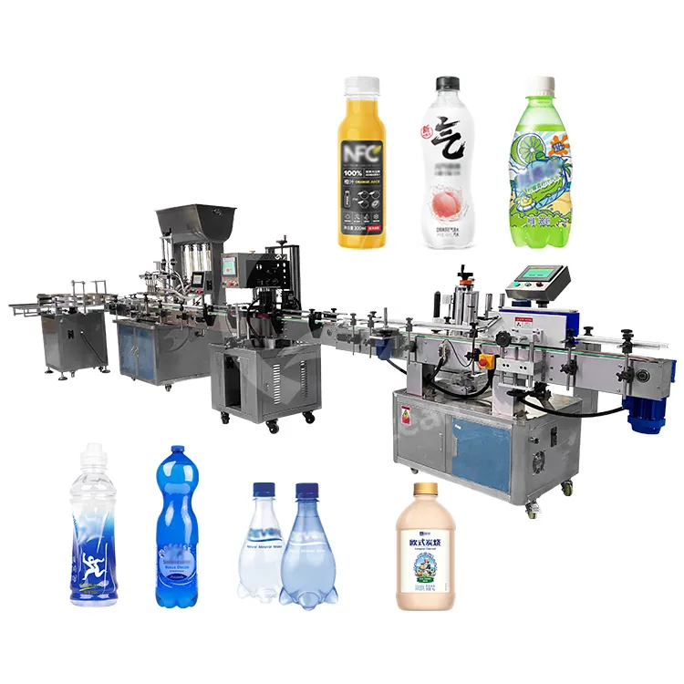 OCEAN Juice Soda Máquina automatizada de llenado de líquidos de botellas de plástico de vidrio de agua de 1 litro con cinta transportadora
