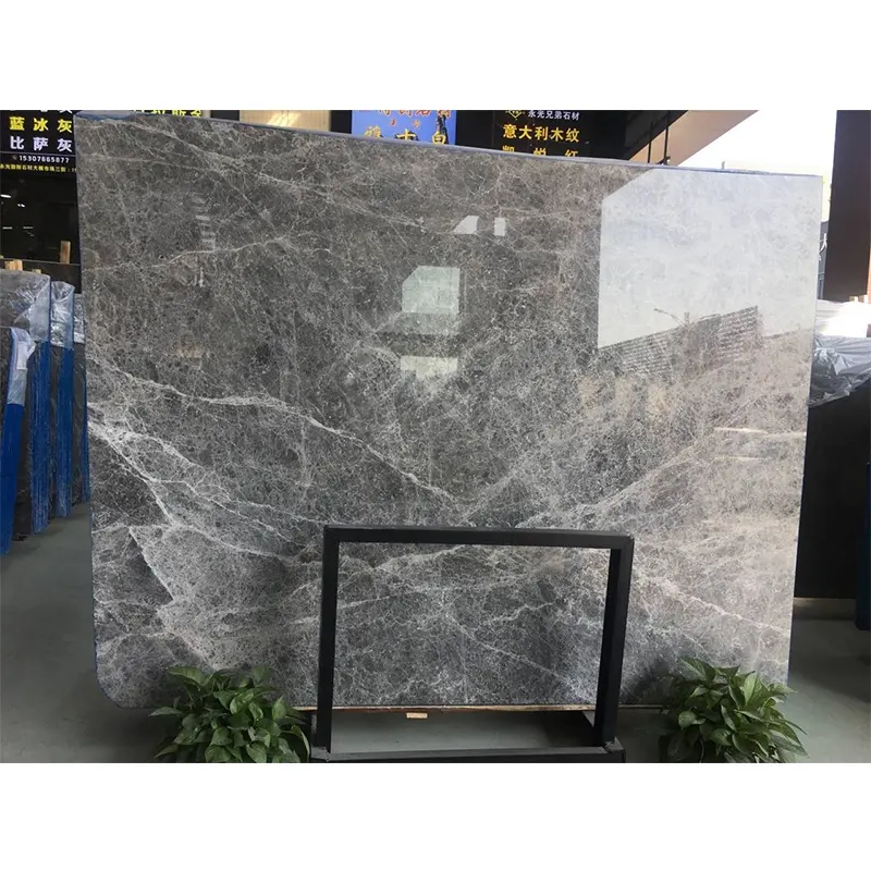 Grande taille italie marbre naturel pierre gris marbre dalles prix