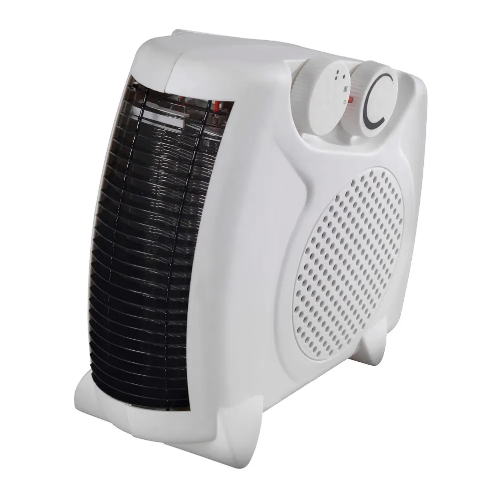 Taşınabilir hafif 2 ısı ayarları ve aşırı ısınma koruması 2000W ev beyaz zemin elektrikli Fan ısıtıcı