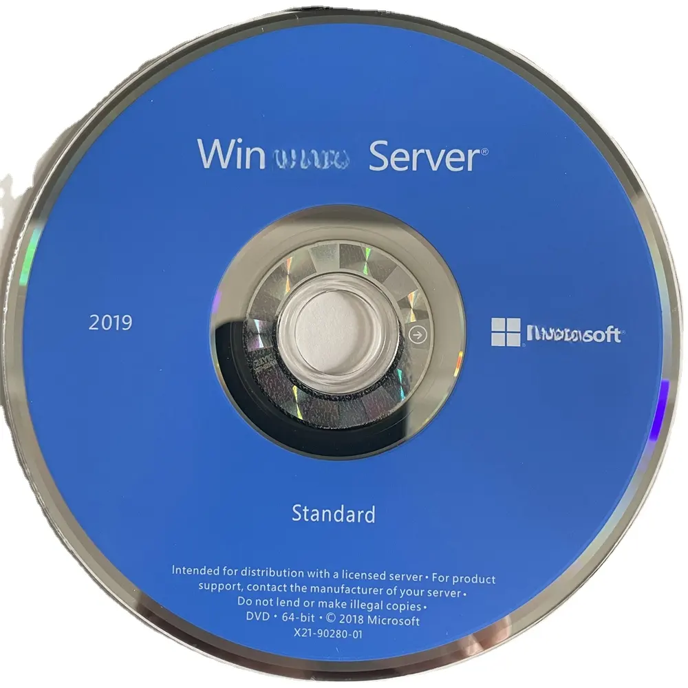Original Win Server estándar 2019 inglés DSP OEI DVD paquete completo 16 núcleos con 100% código clave de activación en línea