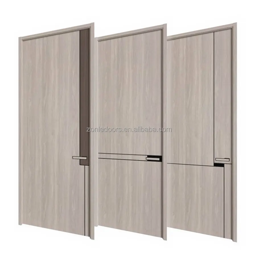 Customizzato Design moderno porte singole in legno ultima camera interna camera da letto porte in legno massiccio con serratura intelligente
