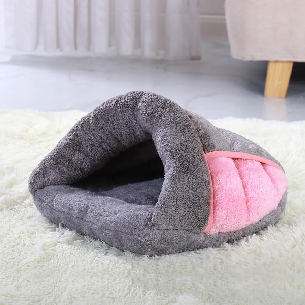 새로운 디자인 신발 모델 쉘 형 침대 양털 애완 동물 개 침대