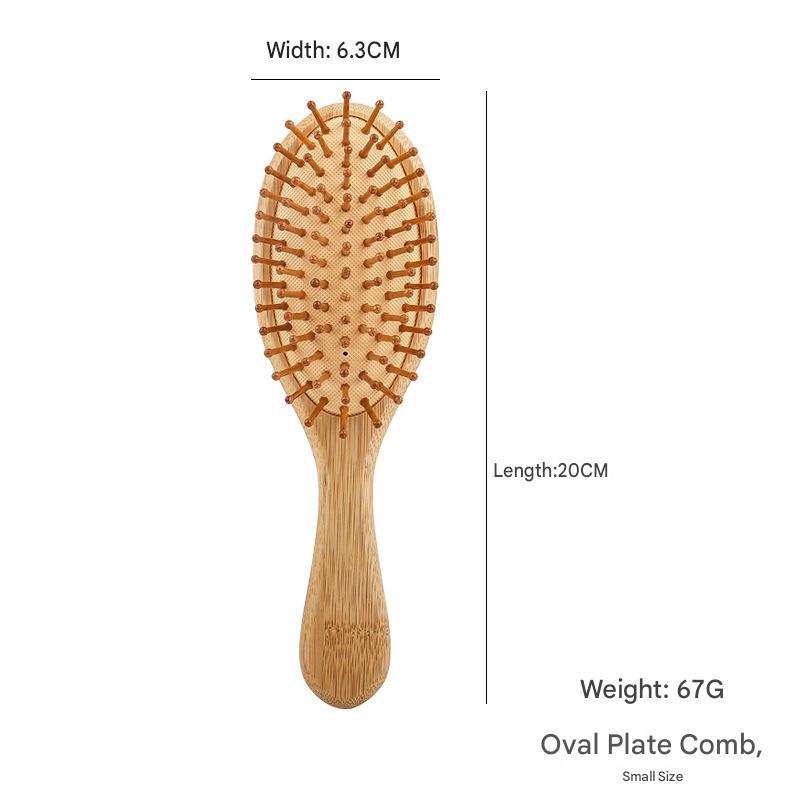 Small oval bamboo comb