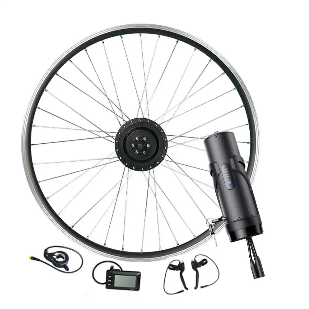 Kit de conversión de bicicleta eléctrica de cubo trasero 36V 350W con batería opcional 36V 7Ah batería de botella de agua