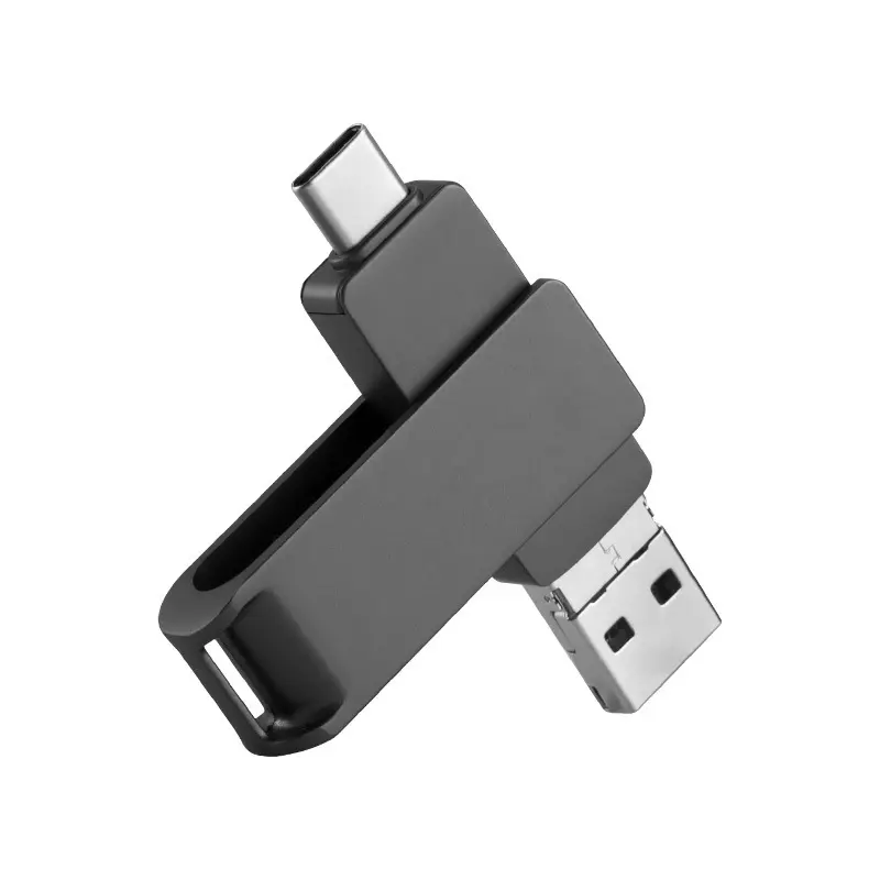 U đĩa thiết kế mới bán buôn biểu tượng tùy chỉnh USB Flash Drive kim loại bạc và màu đen cho điện thoại di động