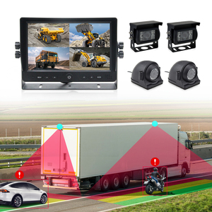 Monitor de cámara de marcha atrás con pantalla de 9 pulgadas con función BSD 4CH para automóviles y camiones