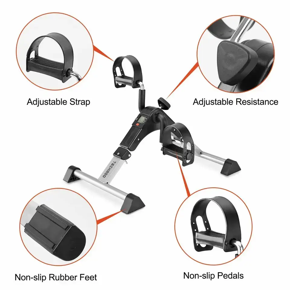 Tragbares Übungs-Hand-und Fußpedal-Fahrrad für Bein-und Arm trainings boden Mini-Pedal trainer mit LCD-Display