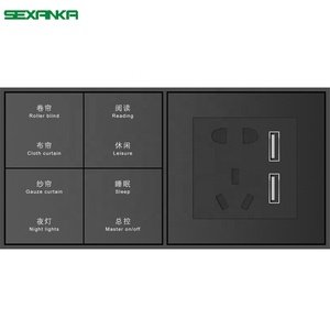 SEXANKA <span class=keywords><strong>KNX</strong></span> EIB akıllı ev bina otomatik sistem akıllı iki kutuplu kombinasyon basmalı düğme anahtarı ve USB arayüzü ile soket - Product Image 2