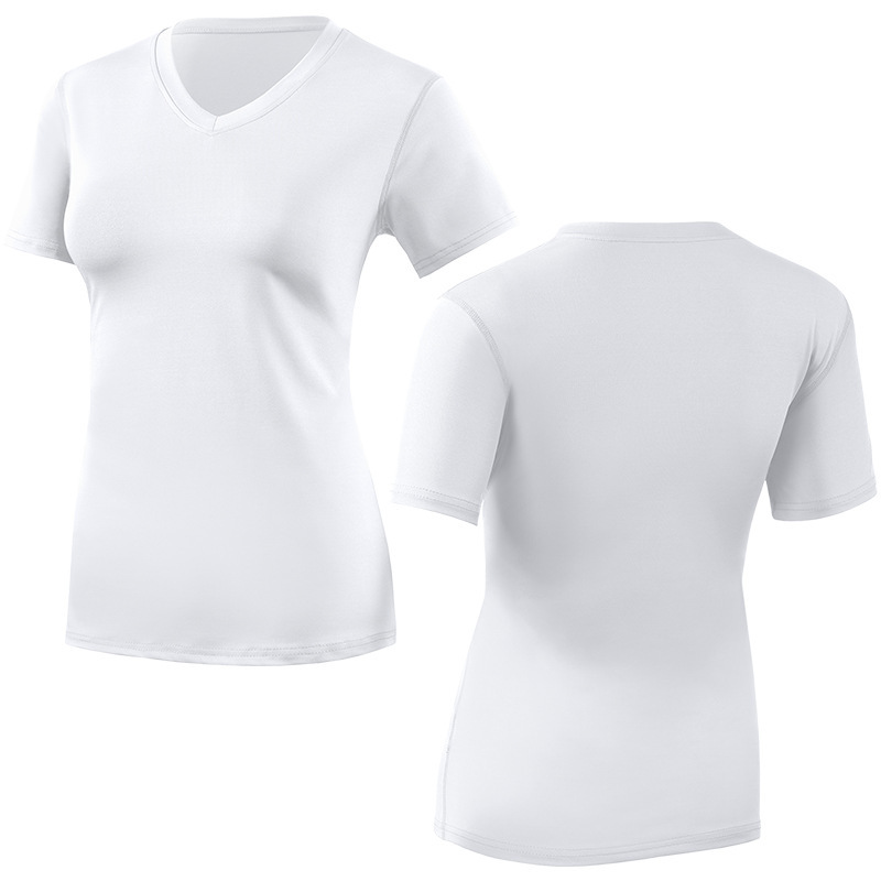 T-shirts de sport blancs pour yoga et course à pied