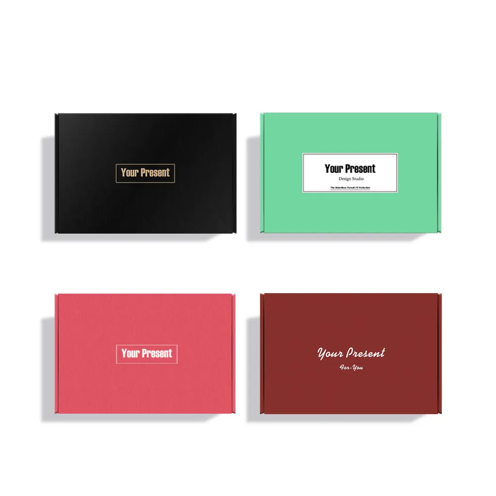 Cajas de papel corrugado para envolver cosméticos, papel de embalaje personalizado para zapatos, color blanco y negro mate