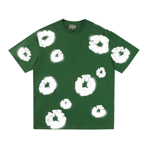 Organik sürdürülebilir Denim için yüksek örme 1.1 ağır 230 gram kısa kollu erkek puf baskı T-Shirt için % 100% pamuk Kapok - Product Image 2