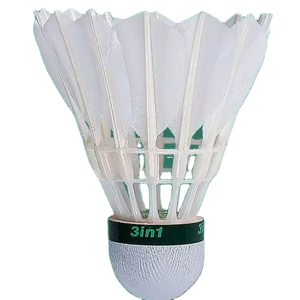 Factory High Quality Durable and Stable 3in1 Badminton Shuttlecock Goose Feather Class 1 Best Seller For Europa League