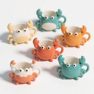 Caranguejo Em Forma De Cerâmica Canecas De Café Com Tampa E Pires, Custom Aceitar Bug Design Copo De Cerâmica, Ai Criado, MOQ 500PCS