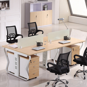 La mesa de escritorio de ordenador de oficina de negocios moderna más vendida en 2024 Estaciones de trabajo de oficina escritorio ejecutivo de madera con casilleros - Product Image 3