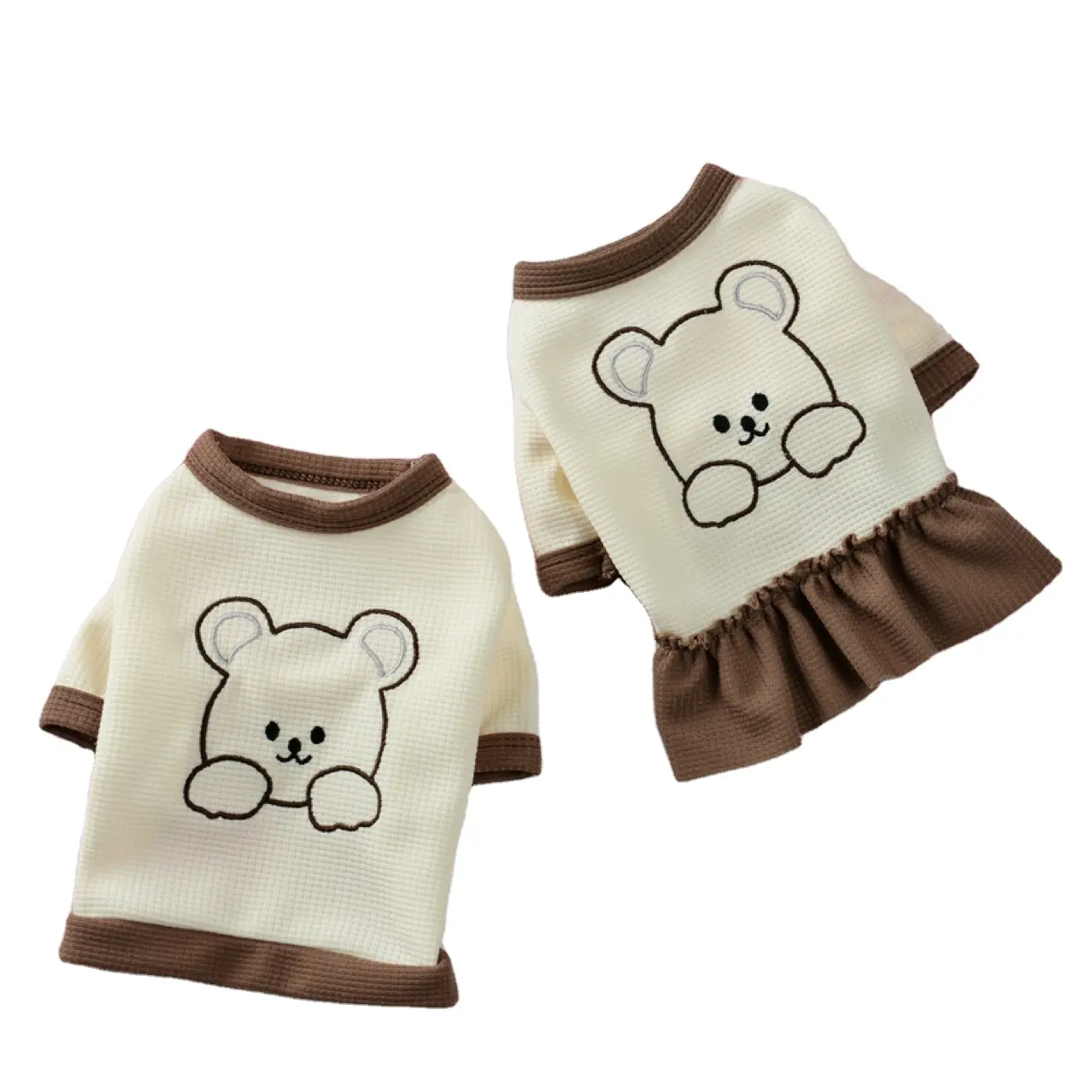 Teddy Dog piccola e media taglia Pet cane camicia con fondo coppia gonna di gatto t-Shirt Bibby Bear forniture di abbigliamento