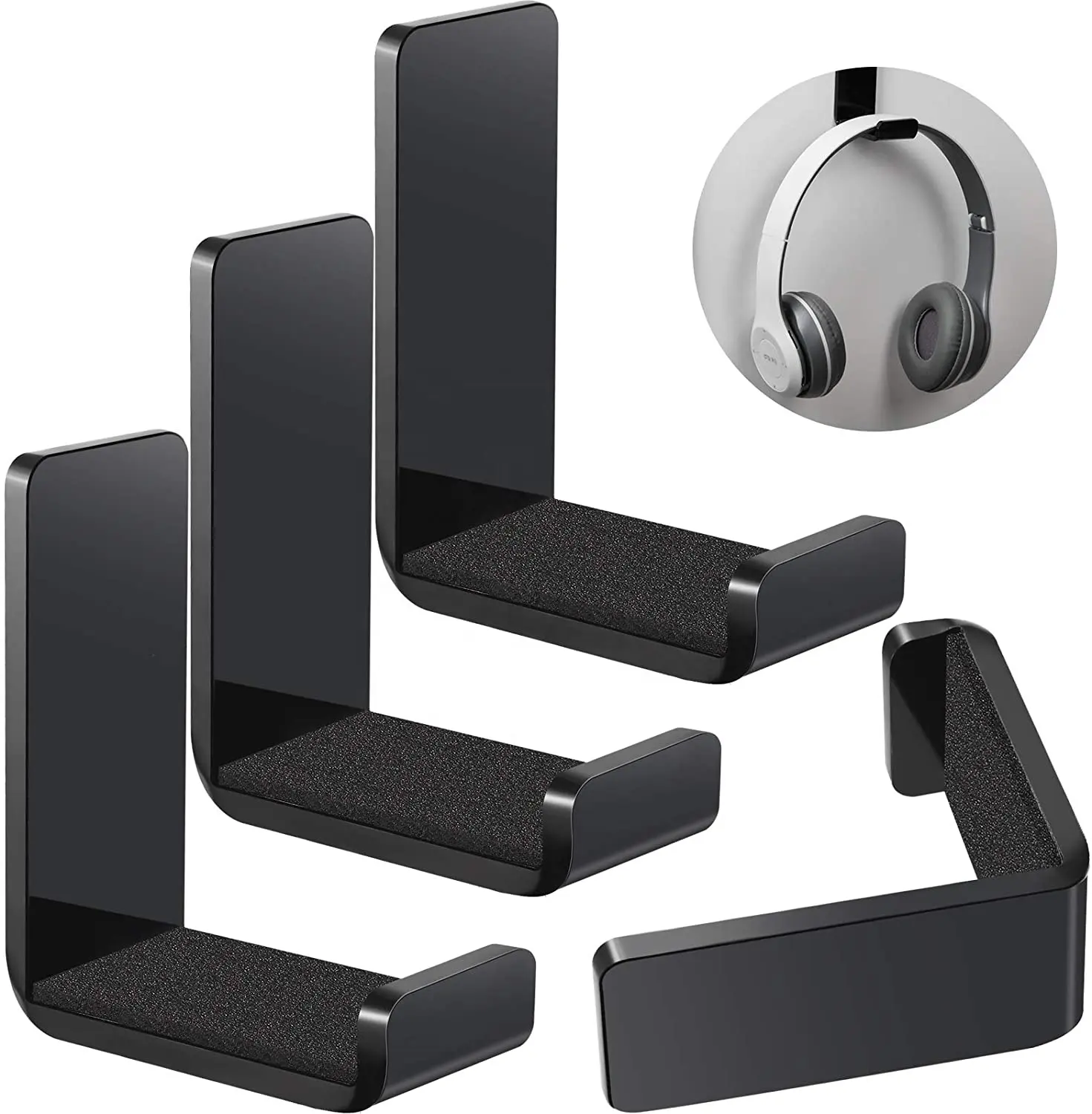 Cabide de fone de ouvido personalizado acrílico, suporte de fone de ouvido, exposição de parede