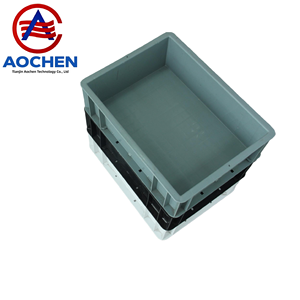 AOCHEN EU4633 Almacenamiento de plástico personalizable Caja logística Europea Diseño apilable Caja de almacén Contenedor europeo - Product Image 1