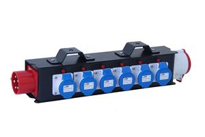 Superventas 32A 5P Entrada 16A Caja de distribución de energía de salida 6 * 16A para equipos de escenario pequeño