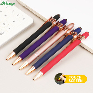 Khuyến Mại Biểu Tượng Tùy Chỉnh Cao Su Bóng Bút Stylus Hải Quân Màu Xanh Rose Gold Kim Loại Bút Bút Màu Đen Matt Cao Su Bi - Product Image 4