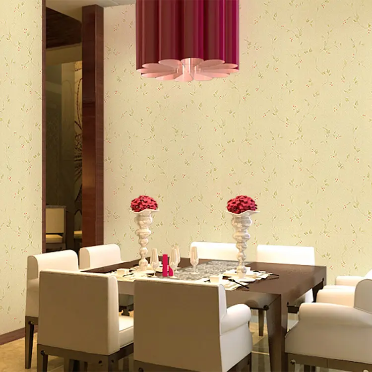 Simple elegante tejido no tejido de papel pintado de flores de alta calidad papel de pared para decoración de dormitorio