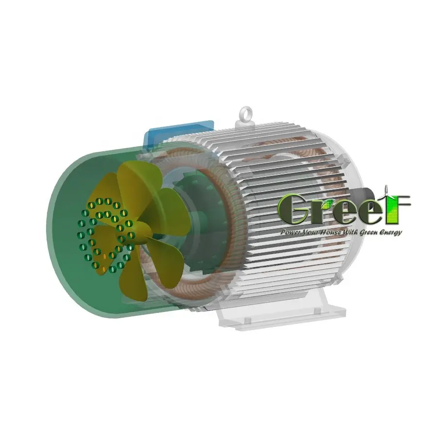 50kW 350 rpm di energia libera generatore a magnete permanente, lunga durata di vita bassa velocità alternatore